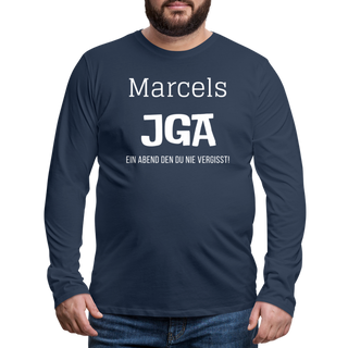 Langarmshirt Marcel personalisierbar - Navy