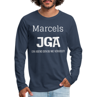 Langarmshirt Marcel personalisierbar - Navy