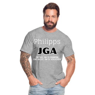 T-Shirt Philipp personalisierbar - Grau meliert