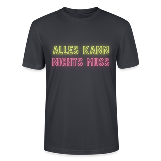 T-Shirt "Alles kann - nichts muss" - Dunkles Graublau