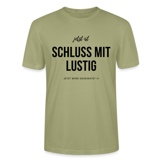 T-Shirt Bräutigam "Schluss mit lustig" - Nebelgrün