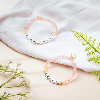 Perlenarmbänder Set mit Karte in rosa