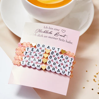 Perlenarmbänder Set mit Karte in rosa